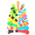 10PCS 3.4'' Mini Silicone Smoking Hand Pipe with Cap Lid Pocket Pipe& Metal Bowl