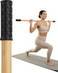 5ft Yoga Stick Made from Natural Bamboo - Stretching Stick for Mobility, Balance, Pilates & Physical Therapy - Exercise Stick with Non-Slip Ends - Includes 20+ Video Tutorials