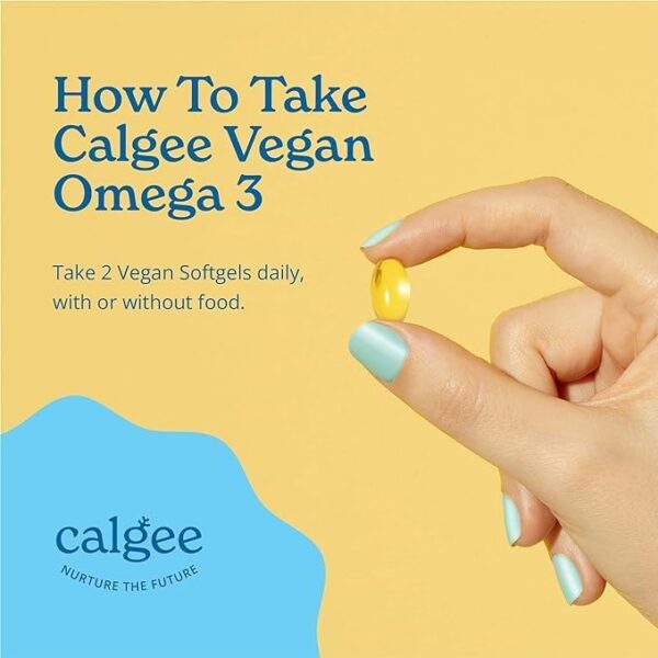 Calgee Vegan Omega 3-450mg DHA & EPA Fatty Acids - Sustainable Algae Oil - Plant-Based Fish Oil Alternative - Carrageenan-Free Softgels (60 Ct)