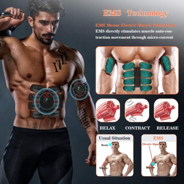 Abs Stimulator Military Grade, Vital Flex Core Ab Stimulator Military Grade, MHD TENS - Ab Stimulator and for Easy Abs Muscle Stimulation and Muscle Activation, Ideal Home Gym Device,Unisex