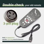 3 Pin Replacement Massage Function Remote Handset Controller for Recliner Lift Chair, Controls 1 Lifting Up/Down Motor 4 Sets of Vibration Motors 1 Heating Pad