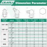 240PCS Grease Fittings Assortment,SAE & Metric Zerk Grease Fittings Straight 45 90 Degree with Wrench Kit(7-11mm) for Grease Gun