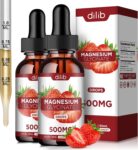 (2 Pack) Magnesium Glycinate Supplement, Liquid Magnesium Glycinate Liquid Drops 500mg-Support Stress Relief, Relaxation, Mood, Sleep, Bone & Muscle-4 Fl Oz, Vegan, Strawberry Flavor