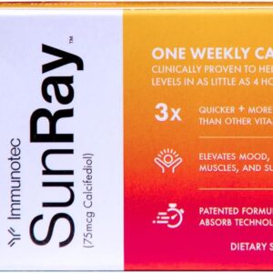 Immunotec Sunray – Calcifediol 75 mcg – Advanced Form of Vitamin D – Once a Week Dose – Superior Absorption - Fast Acting