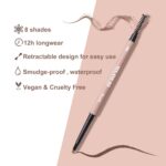 Microfilling Eyebrow Pencil Gray Brown, Automatic Brow Filler with Soft Spoolie Brush, Waterproof Eye Brow Defination Pen, Create Natural Fluffy Brows, Long lasting, Durable, Brunette, YES.EYE DO