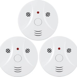 3 Pack Combination Smoke and Carbon Monoxide Detector Battery Operated, Travel Portable Photoelectric Fire&Co Alarm for Home, Kitchen