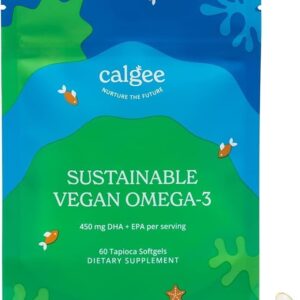 Calgee Vegan Omega 3-450mg DHA & EPA Fatty Acids - Sustainable Algae Oil - Plant-Based Fish Oil Alternative - Carrageenan-Free Softgels (60 Ct)