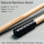 5ft Yoga Stick Made from Natural Bamboo - Stretching Stick for Mobility, Balance, Pilates & Physical Therapy - Exercise Stick with Non-Slip Ends - Includes 20+ Video Tutorials