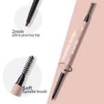 Microfilling Eyebrow Pencil Gray Brown, Automatic Brow Filler with Soft Spoolie Brush, Waterproof Eye Brow Defination Pen, Create Natural Fluffy Brows, Long lasting, Durable, Brunette, YES.EYE DO
