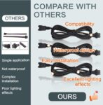 4 Pcs 4 Pin RGB Extension Cable RGB Wire for Motorcycle LED Light Underglow Kit, Compatible with ATV Car Trucks Rock Lights & Neon Strips (60 Inch)