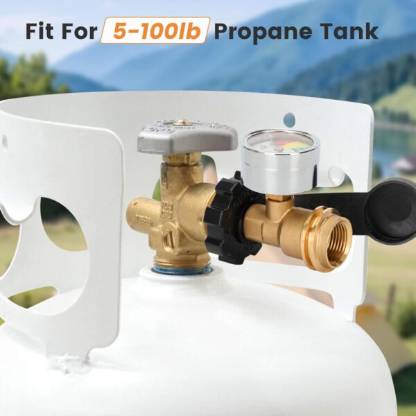 100 lb Propane Tank Gauge Adapter Converts POL LP Tank Valve to QCC1, Upgrade Propane Gauge for 100 lb Tank, POL to QCC1 Propane Tank Adapter for Heater, BBQ Gas Grill - Old to New Type,1 Pack