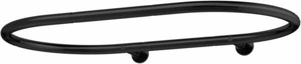 Aluminum Alloy Oval Shower Curtain Rod Hoop Square Shape Bathroom Rod for Clawfoot Tub Free Standing Tubs (Black)