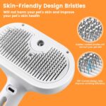 3 in 1 Cat Steam Brush, Pet Steam Brush for Cat Dog Long Short Haired, Pet Spray Hair Removal Comb for Small Animals Shedding & Grooming, Water Mist Spray Brushes with Release Button(White)