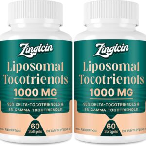 Vitamin E Tocotrienols - Liposomal Tocotrienols Supplement 1000mg, Highly Absorbable Delta Tocotrienol and Gamma Tocotrienol for Bone Health, and Antioxidant Support, 120 Softgels