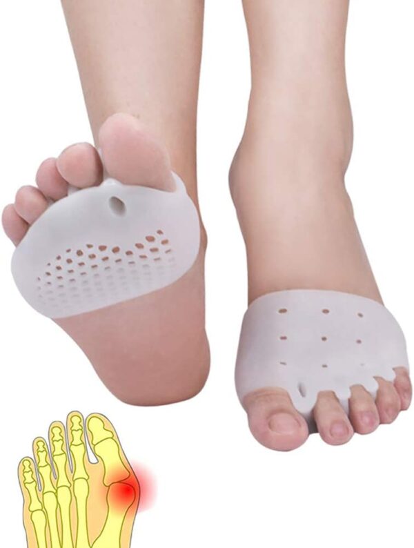 Metatarsal Pads for Women & Men - 4Pcs Gel Toe Separators Ball of Foot Cushions for Pain Relief, Metatarsalgia, Foot Pads for Walking, Standing, Running
