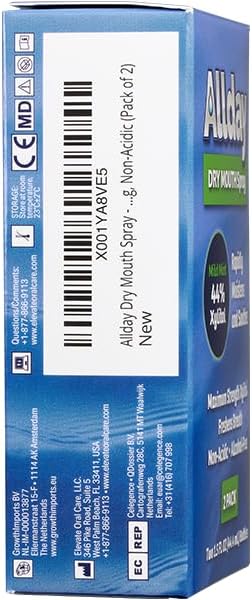 Allday Dry Mouth Spray - Maximum Strength Xylitol, Fast Acting, Non-Acidic (Pack of 2)