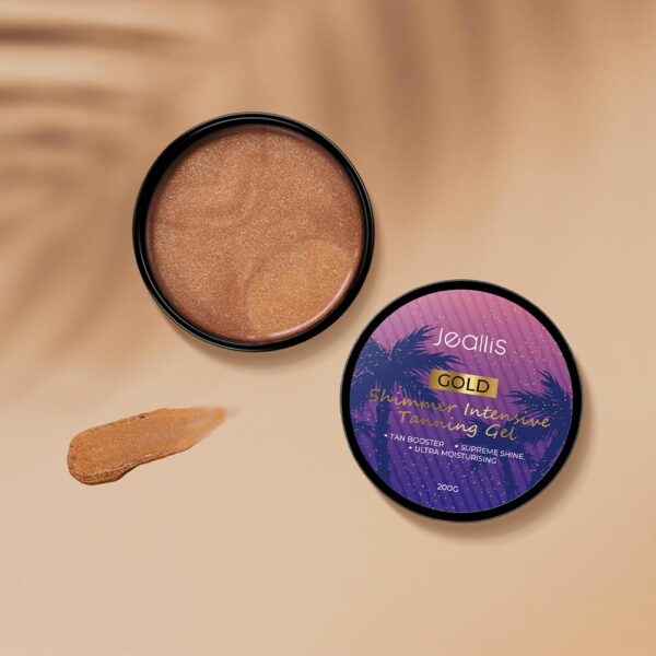 Jeallis Extreme Dark Intensive Tanning Luxe Gel, Tan Enhancer Carrot Gold Shimmer Tanning Gel For Outdoor Sun, Tanning Butter With Dark Carrot Sun Tanning Oil For Natural Faster Darker Tan Spf0 200ml