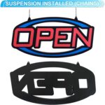 32" x 16" Ultra Bright LED Open Sign – Extra Large Neon Look Lighted Sign with Remote Control – 5 Flash Modes – Easy to Hang Indoor Sign for Shops, Bars, and Restaurants