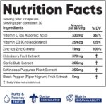 Advanced Immune Support – Doctor Formulated 6-in-1 Daily Immunity Supplement Pack of 2 – Made in USA – With Vitamin C, D3, Zinc, Elderberry, Garlic & Echinacea – Provide Vital Nutrients & Antioxidants