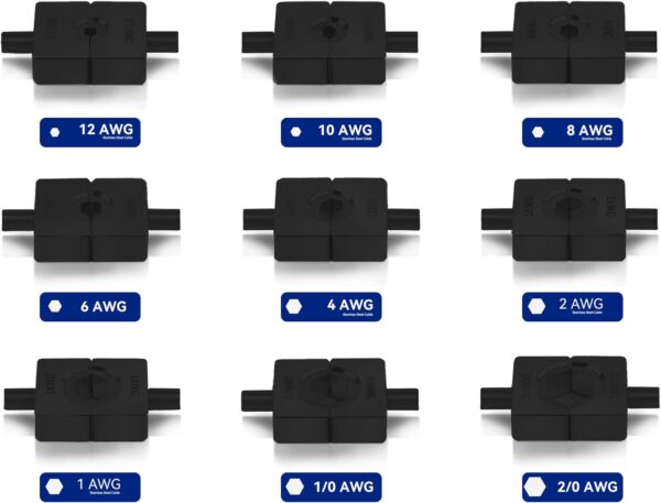 AMZCNC Hydraulic Crimping Tool with 9 Sets of American Standard Dies Battery Terminal Crimper Battery Cable Crimper (Standard US 12 AWG to 2/0 AWG)