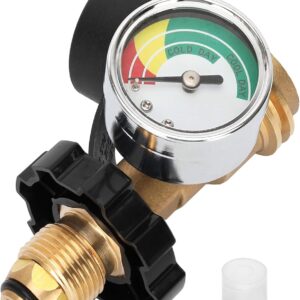 100 lb Propane Tank Gauge Adapter Converts POL LP Tank Valve to QCC1, Upgrade Propane Gauge for 100 lb Tank, POL to QCC1 Propane Tank Adapter for Heater, BBQ Gas Grill - Old to New Type,1 Pack
