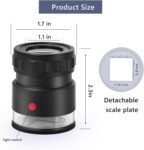 30X Loupe Magnifier, USB Rechargeable 8 Lights Portable Eye Loupe Sewing Magnifying Glass for Watches, Jewelry, Coins, Currency, Stamps