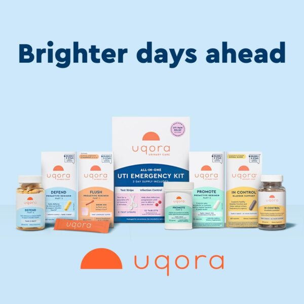 Uqora in Control Bladder Support - Daily Bladder Care & Support for Urinary Comfort - Made with botanicals, Like Horsetail & Spicebush - Gluten-Free & Vegetarian - 60 Capsules