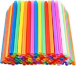 200 PCS Jumbo Smoothie Straws,Colorful Disposable Plastic Large Wide-mouthed Milkshake Straw (0.43" Diameter and 8.2" long) 8 colors mixed