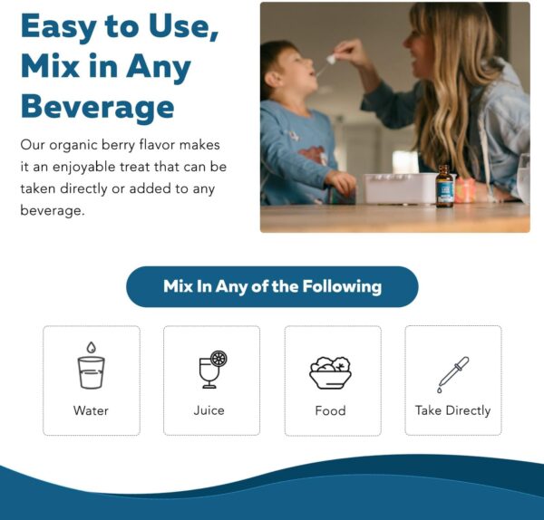 Organic Kids Methylfolate + Methyl B12 Cofactor - Organic Berry Flavor, Sublingual Form - 5-MTHF Form, Superior Form of Folate - Adjustable Dosing for All Ages - Mood, Behavior, Cognition - 1 oz.