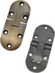 QCAA Solid Brass Butler Tray, Folding Table Hinge, 2-1/2" x 1" x 2.8 mm, Brushed Antique Brass, 2 Pack, Made in Taiwan