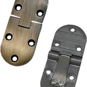 QCAA Solid Brass Butler Tray, Folding Table Hinge, 2-1/2" x 1" x 2.8 mm, Brushed Antique Brass, 2 Pack, Made in Taiwan