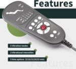 3 Pin Replacement Massage Function Remote Handset Controller for Recliner Lift Chair, Controls 1 Lifting Up/Down Motor 4 Sets of Vibration Motors 1 Heating Pad