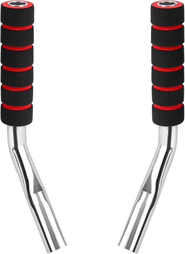 2 Pcs Wheelchair Brake Extenders, 5 Inch Anti-Slip Brake Extension Handles Replacement for Wheelchair Wheel Lock Grips, Transport Chair, Power Chair Accessories (Silver)