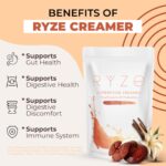 RYZE SUPERFOODS Probiotic Coffee Creamer with 6 Organic Adaptogenic Mushrooms & Probiotics for Energy, Focus, Digestion with USA Grown Turkey Tail, Shiitake, Lions Mane, Reishi, Gluten Free 30 serving