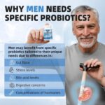 ZEBORA Probiotics for Men 100 Billion CFU - Probiotics for Digestive Health, Men's Probiotic Supplement, Prebiotics & Enzymes, for Prostate Health with Saw Palmetto | 90 Veg Capsules