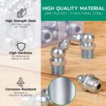 240PCS Grease Fittings Assortment,SAE & Metric Zerk Grease Fittings Straight 45 90 Degree with Wrench Kit(7-11mm) for Grease Gun