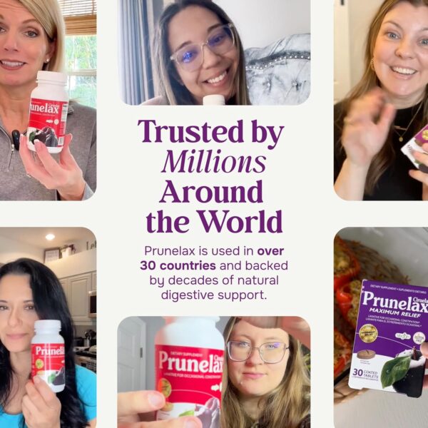 Prunelax Ciruelax Maximum Relief Laxative Tablets with Natural Senna for Occasional Constipation, Senna Extract, Vegan & Gluten-Free, Gentle Overnight Relief - 100ct