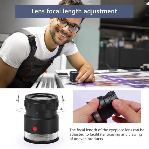 30X Loupe Magnifier, USB Rechargeable 8 Lights Portable Eye Loupe Sewing Magnifying Glass for Watches, Jewelry, Coins, Currency, Stamps