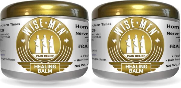 Wise Men Healing Balm with Myrrh and Frankincense Essential Oils for Neuropathy, Sciatica and Nerve Pain Massage and Skin Moisturizing (Pack of 2)
