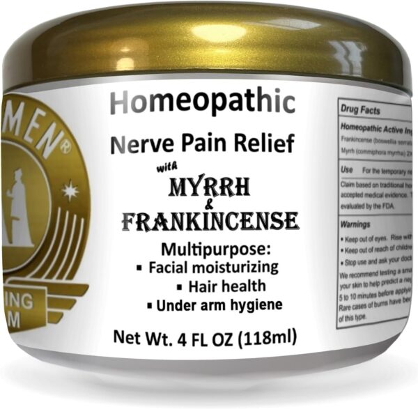 Wise Men Healing Balm with Myrrh and Frankincense Essential Oils for Neuropathy, Sciatica and Nerve Pain Massage and Skin Moisturizing (Pack of 2)