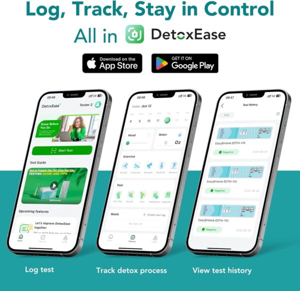 Easy@Home Marijuana Drug Test Kit for Urine - THC Tests for Home Use (10 Pack), Weed Detox Testing Kits with 50 ng/ml Cutoff Level, #EDTH-114