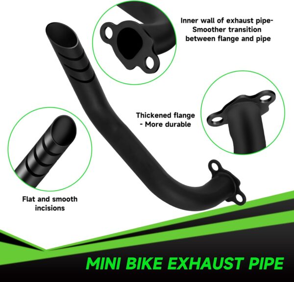 212cc Exhaust Pipe Kit Compatible with Predator 212 196cc 224cc Coleman Mini Bike CT200U CT200U-EX BT200X KT196 Go Kart Baja Warrior GX160 GX200 OHV Clone Engine Parts w/Valve Springs (Black)
