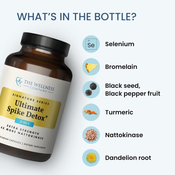 The Wellness Company Ultimate Spike Detox – Dr. McCullough Designed - 3-in-1 Nattokinase, Turmeric, & Bromelain Extra Strength | 120ct (1 Month Supply)