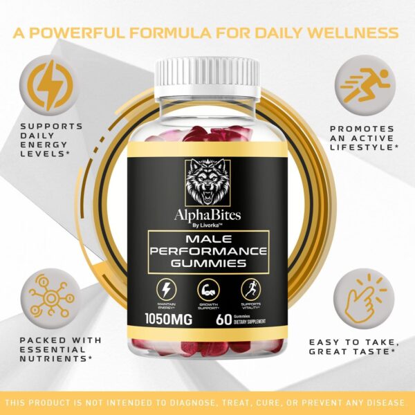 (2 Pack) Alpha Bites - Original Formula 7 in 1 Alpha Bites Gummies, AlphaBites for Men, Official Alpha Bites Advanced Premium Formula Performance and Energy, Alpha Bite Gummy Reviews, for 2 Months