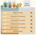 Spike Support Trio | Liposomal Nattokinase 8000 FU 500mg, Bromelain 1150 mg & Fermented Curcumin 1800 mg | High Potency, Enhanced Absorption Formula | for Immune, Heart & Circulatory| 60 Servings