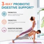 Probiotics 120 Billion CFUs 18 Strains, 3 Prebiotics & Digestive Enzymes for Men Women,Digestive & Immune Support,Shelf Stable Non-GMO 60 Capsules