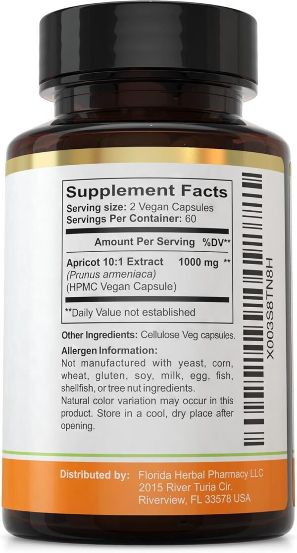 Florida Herbal Pharmacy, Apricot Supplement Capsules