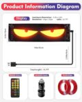 Devil's Eye 2pcs:14"x4.3" Programmable ojos led para carro Windshield Display for Sedans, SUVs & Medium Trucks - USB-Powered LED Matrix Panel