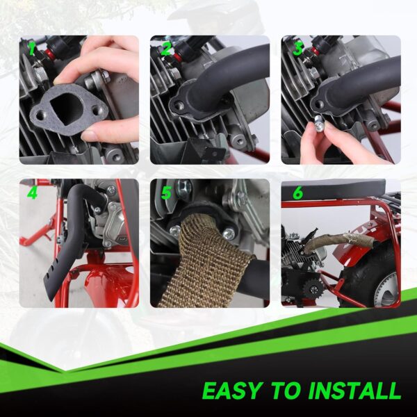 212cc Exhaust Pipe Kit Compatible with Predator 212 196cc 224cc Coleman Mini Bike CT200U CT200U-EX BT200X KT196 Go Kart Baja Warrior GX160 GX200 OHV Clone Engine Parts w/Valve Springs (Black)