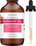 velona Rosehip Oil - 4 Fl Oz | 100% Pure and Natural Carrier Oil| Unrefined, Cold Pressed, Hexane Free | Moisturizing Face, Hair, Body, Skin Care, Stretch Marks, Scars…
